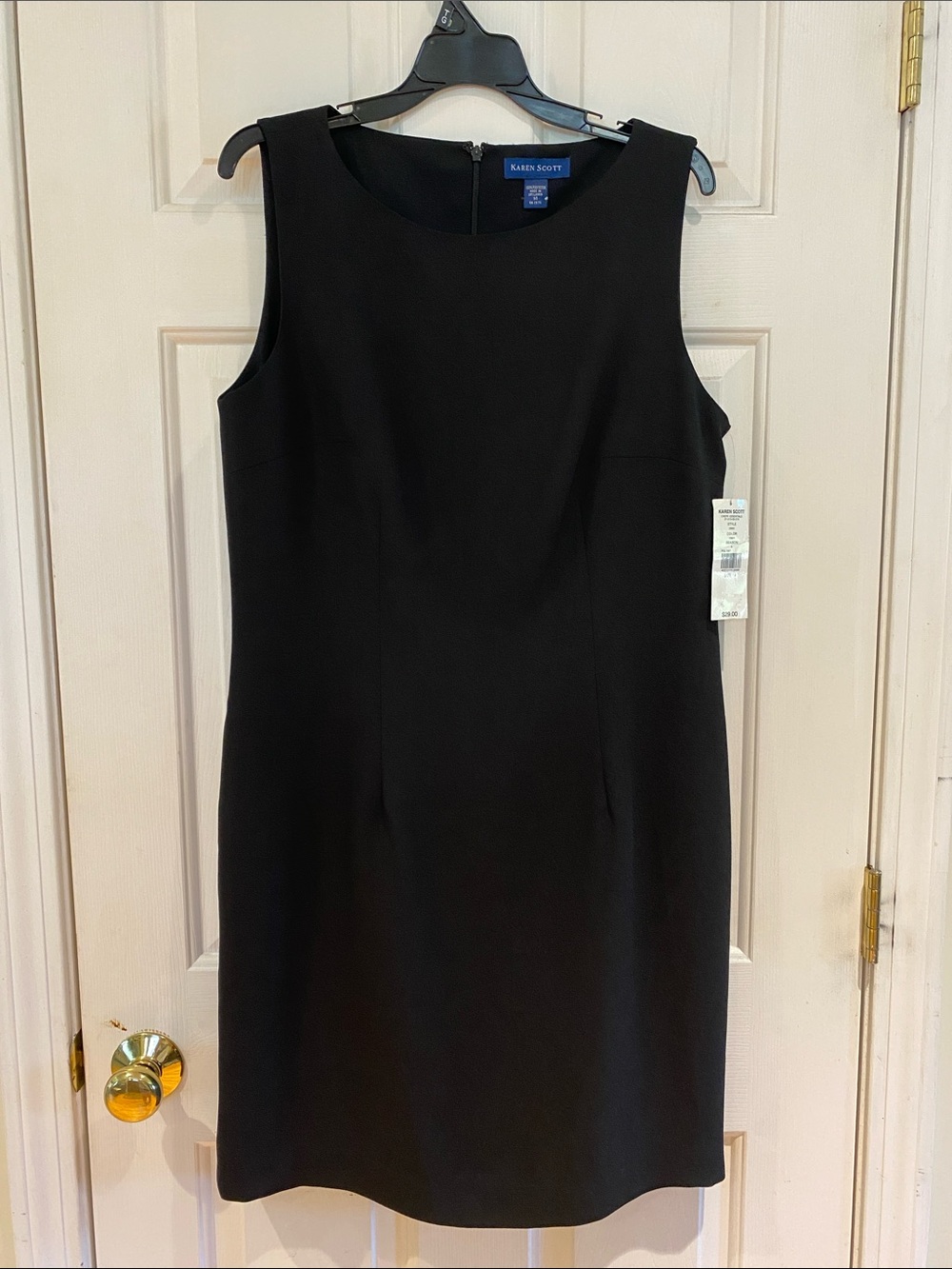 Karen Scott Black Sleeveless Mini Sheath Dress